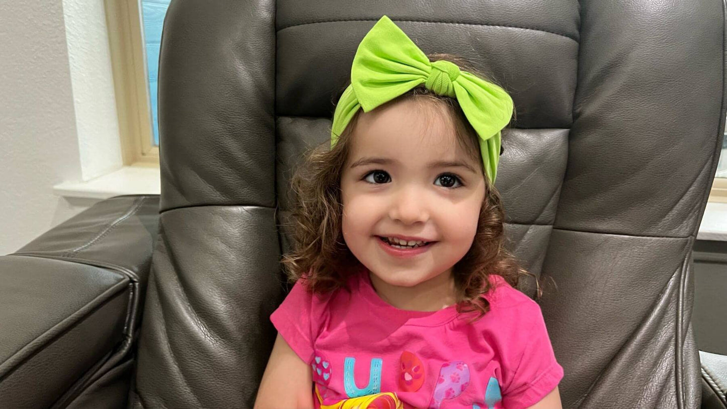 Babygiz Baby Girl Headbands-Infant,Toddler Cotton Handmade Hairbands With Bows Child Hair Accessories (Lime Green)