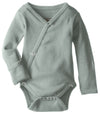 L'Ovedbaby Unisex Baby Organic Cotton Kimono Bodysuit, Green, 0-3 Months Us