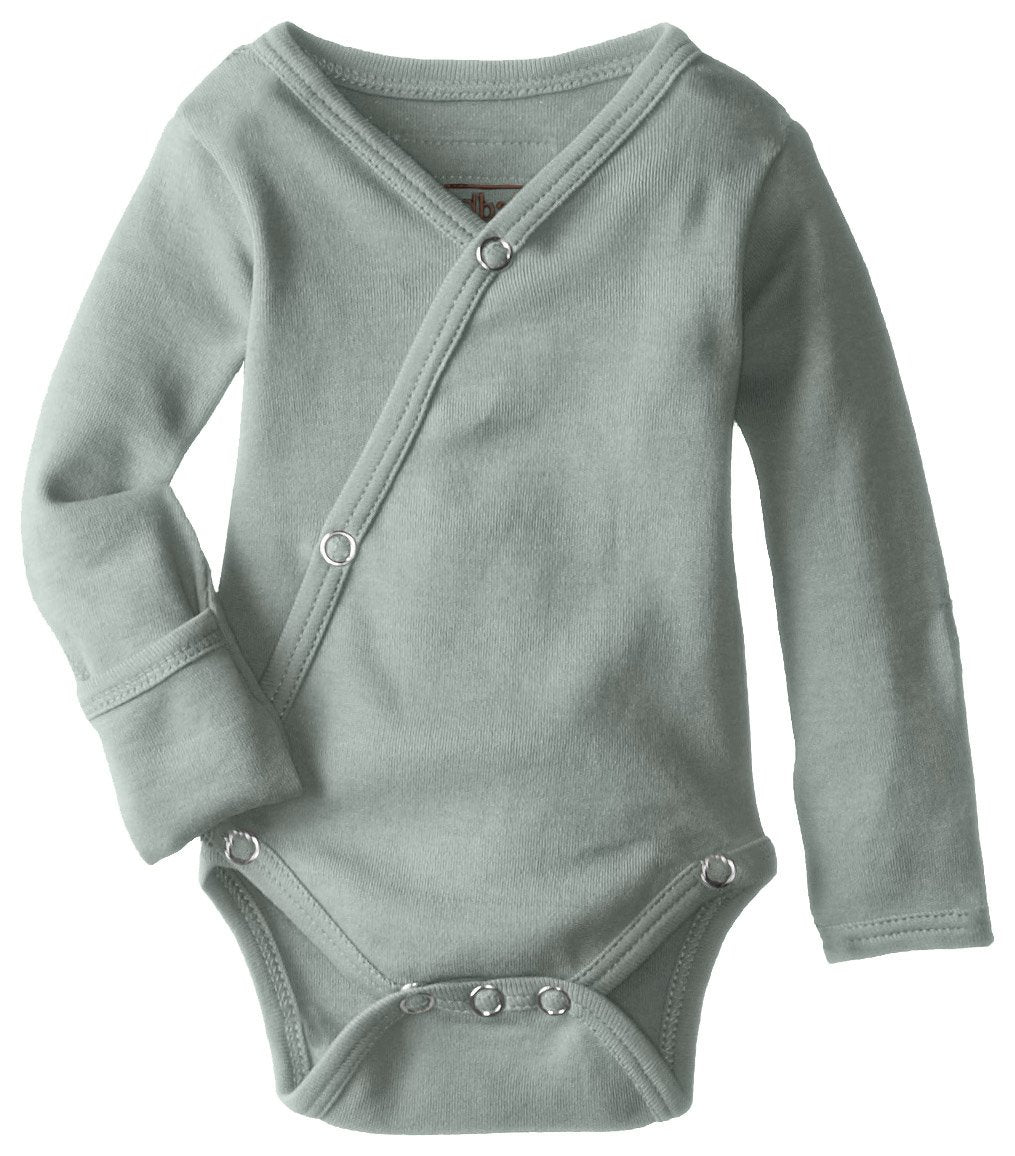 L'Ovedbaby Unisex Baby Organic Cotton Kimono Bodysuit, Green, 0-3 Months Us