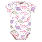 Touched By Nature Unisex Baby Organic Cotton Bodysuits, Retro Dino, 12-18 Months