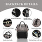Armbq Leopard Print Diaper Bag Backpack Multi-Function Diaper Bag For Baby Care Waterproof Travel Baby Bag For Mom Coffee