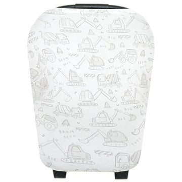 Baby Car Seat Cover Canopy And Nursing Cover Multi-Use Stretchy 5 In 1 Gift 'Gage' By Copper Pearl