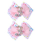 2Pcs Birthday Hair Bow For Baby Girls, Sprinkle Confetti 3Rd Birthday Decorations For Girls, Ice Cream Party Theme Bow Clips For