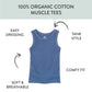 Honestbaby Sleeveless Muscle T-Shirts 100% Organic Cotton For Infant Baby And Toddler Boys, Girls, 5-Pack Ombre Blues, 0-3 Month