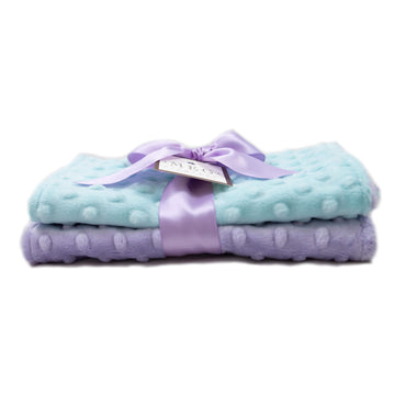 Meg Original Lavender & Aqua Baby Girl Burp Cloth Set