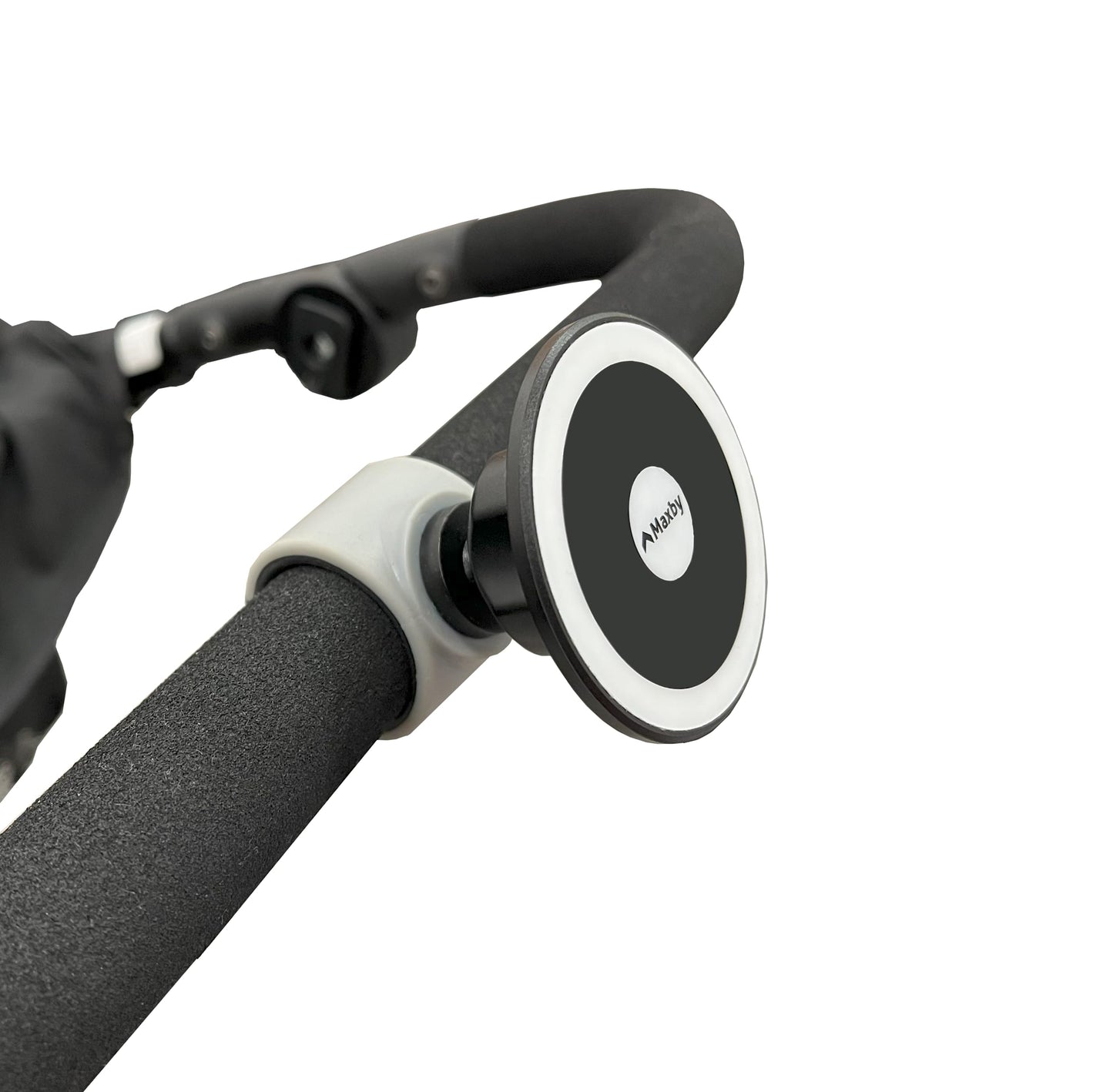 Magnetic Phone Holder for Stroller, Stationary Bike (Compatible with Peloton), Shopping Cart. Compatible with MagSafe. Stable & 