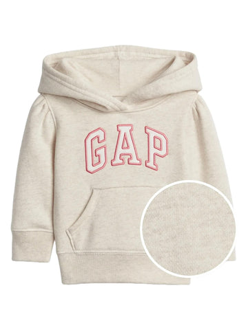 GAP baby girls Logo Pullover Hoodie Sweatshirt, Heather Grey, 5T US