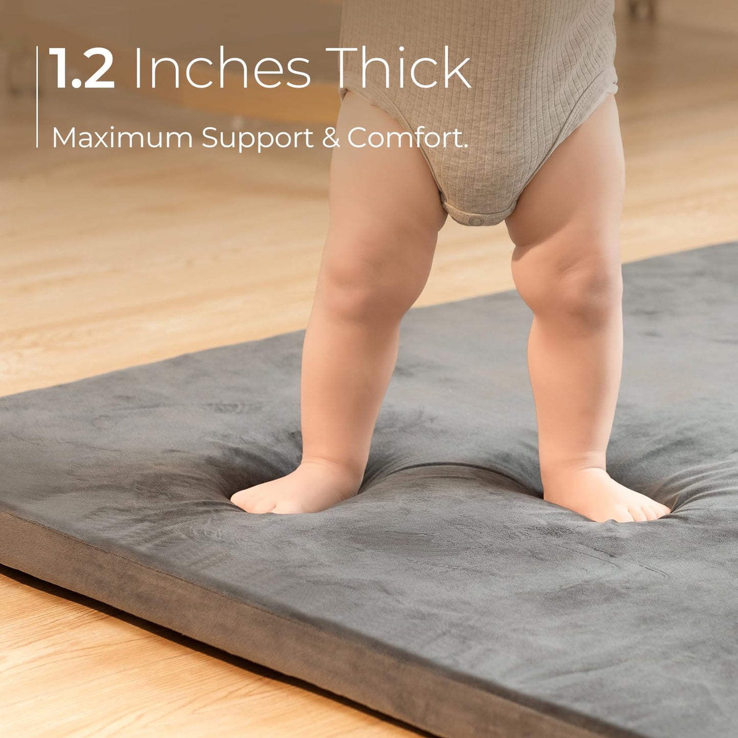 Uniency Baby Play Mat For Floor, 71X59 Thick Foam Soft Padded Playpen Mat With Machine Washable Removable Cover For Babies And T