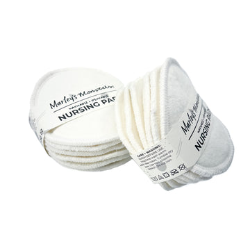 Marley'S Monsters Reusable Nursing Pads - 6 Pair Of Washable Breastfeeding Pads - Soft, Absorbent (Black And White)
