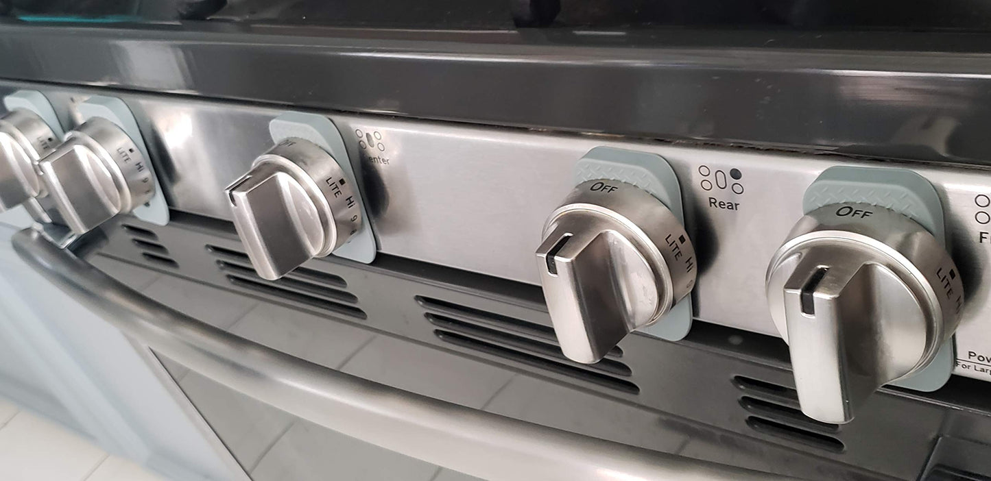 Vadiff (Thick Silicone Stove & Oven Knob Locks For Child Safety (5 Pk) (Gray)