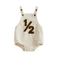 XRTBMN Infant Boy 1/2 Birthday Outfit Baby Sleeveless Romper Corduroy Bodysuit (Beige, 6-12 Months)
