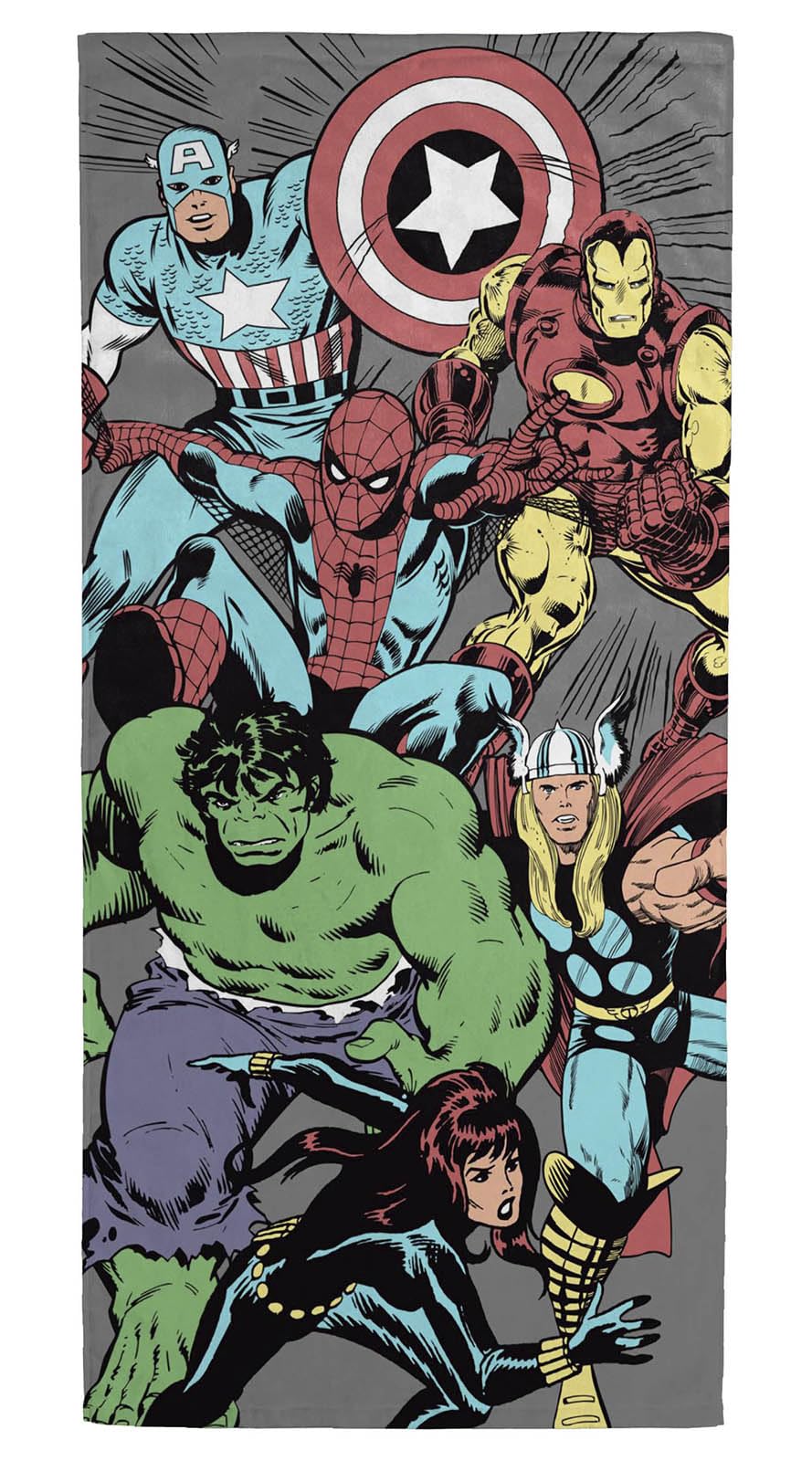 Jay Franco Marvel Comics Kids Bath Pool Beach Towel - Super Soft & Absorbent 100% Cotton Towel Features Captain America, Spiderm