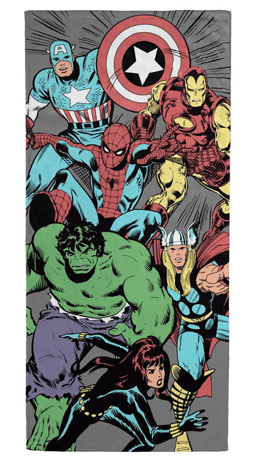 Jay Franco Marvel Comics Kids Bath Pool Beach Towel - Super Soft & Absorbent 100% Cotton Towel Features Captain America, Spiderm