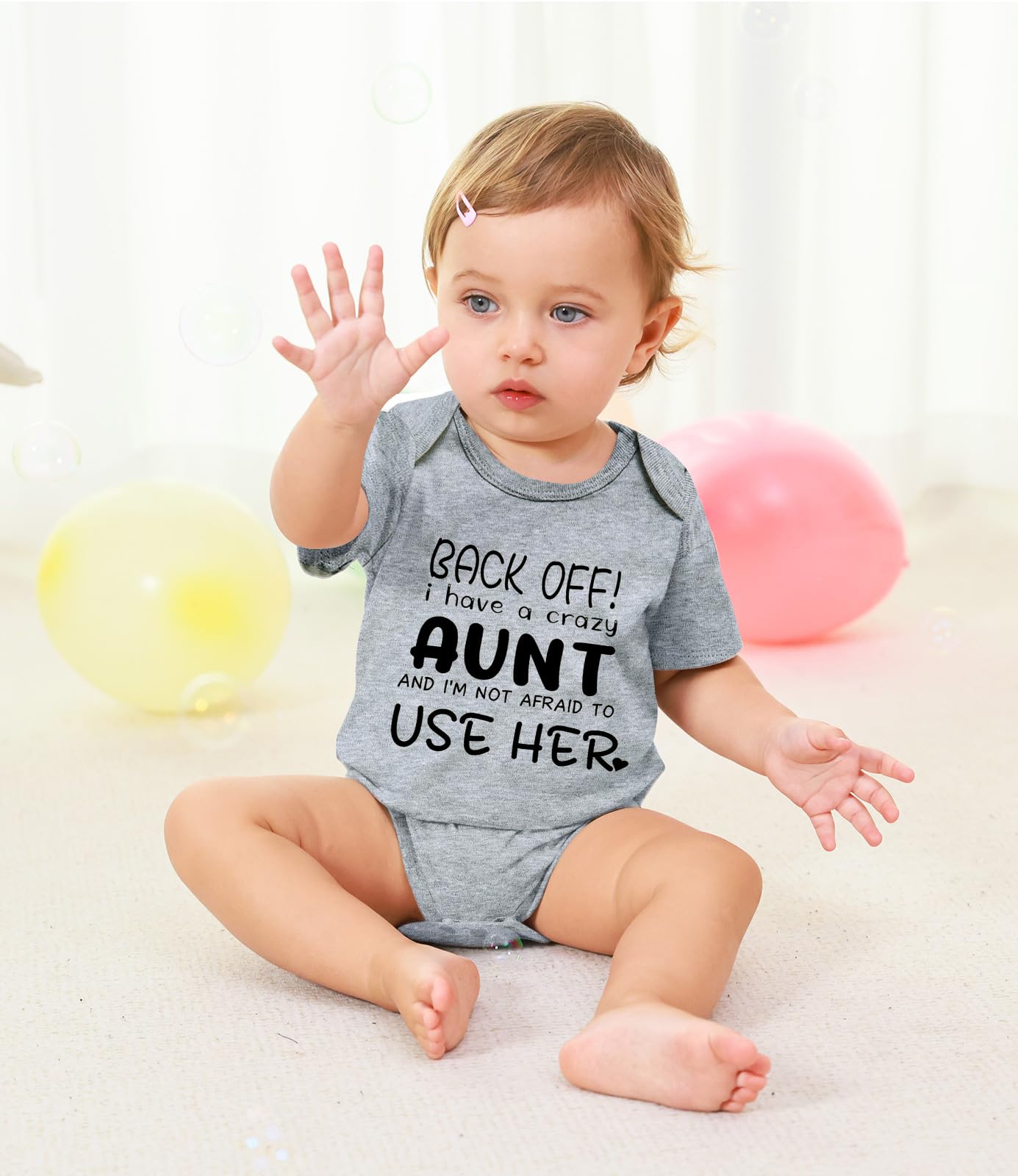 Baby Bodysuit 3-6 Months Clothes Back Off I Have A Crazy Aunt And I'M Not Afraid To Use Her Outfits Newborn Funny Infant Boys Ro