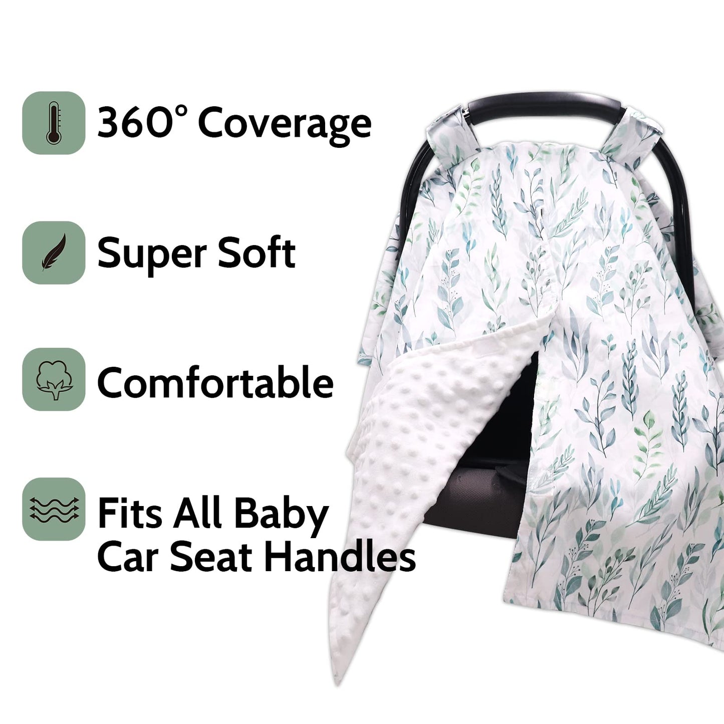 Dilimi Car Seat Covers For Babies, Peekaboo Opening Infant Car Seat Canopy For Baby Boys Girls, 2 In 1 Mom Nursing Breastfeeding