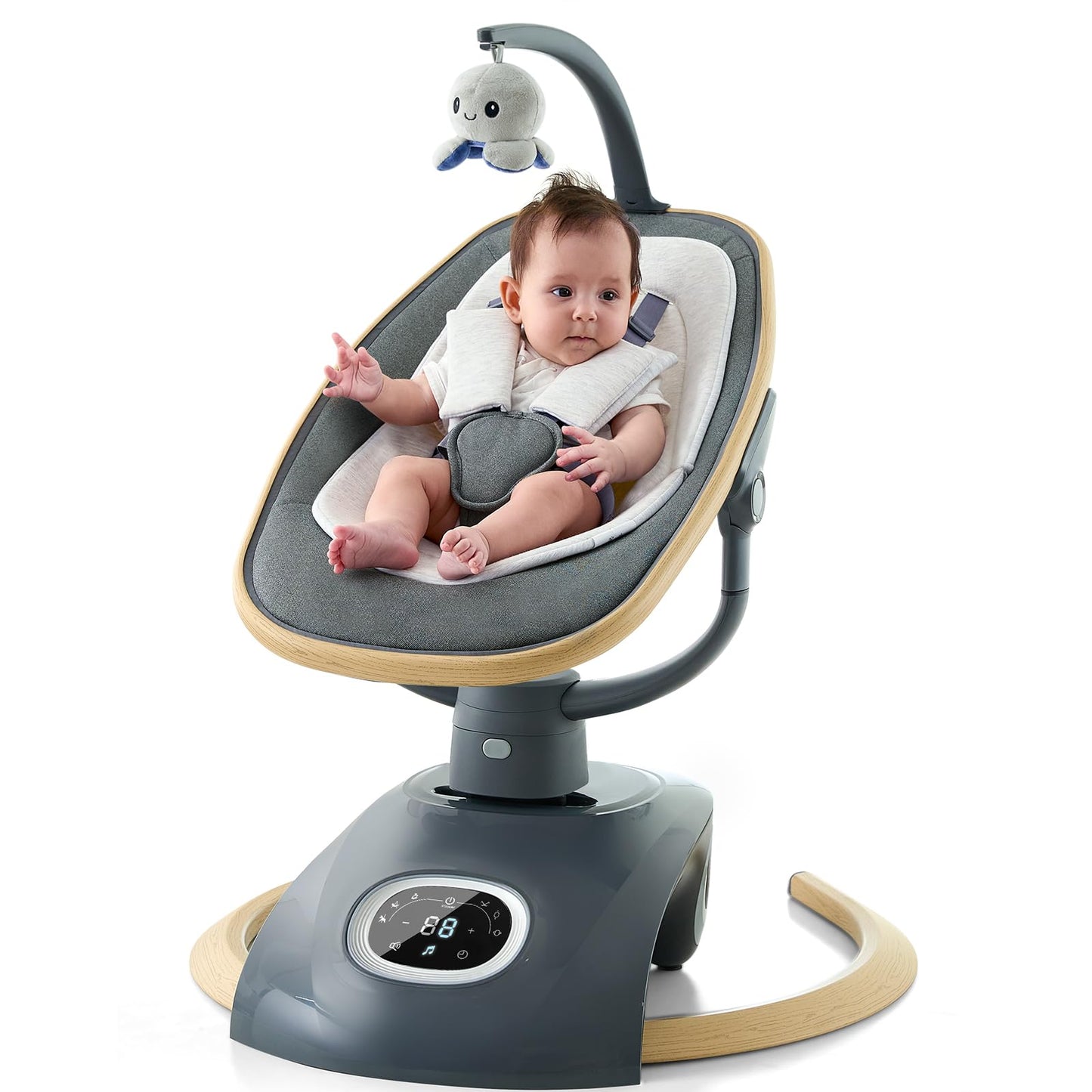 VaVaSoo Electric Baby Swing Newborn for Infants with 5 Speeds, Multi Motion 3D Baby Rocker for Girl Boy Swingset Indoor with 13 