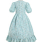 Nuoqi Pioneer Dresses For Girls Prairie Girl Dress Colonial Girl Costume 10-12 Light Blue