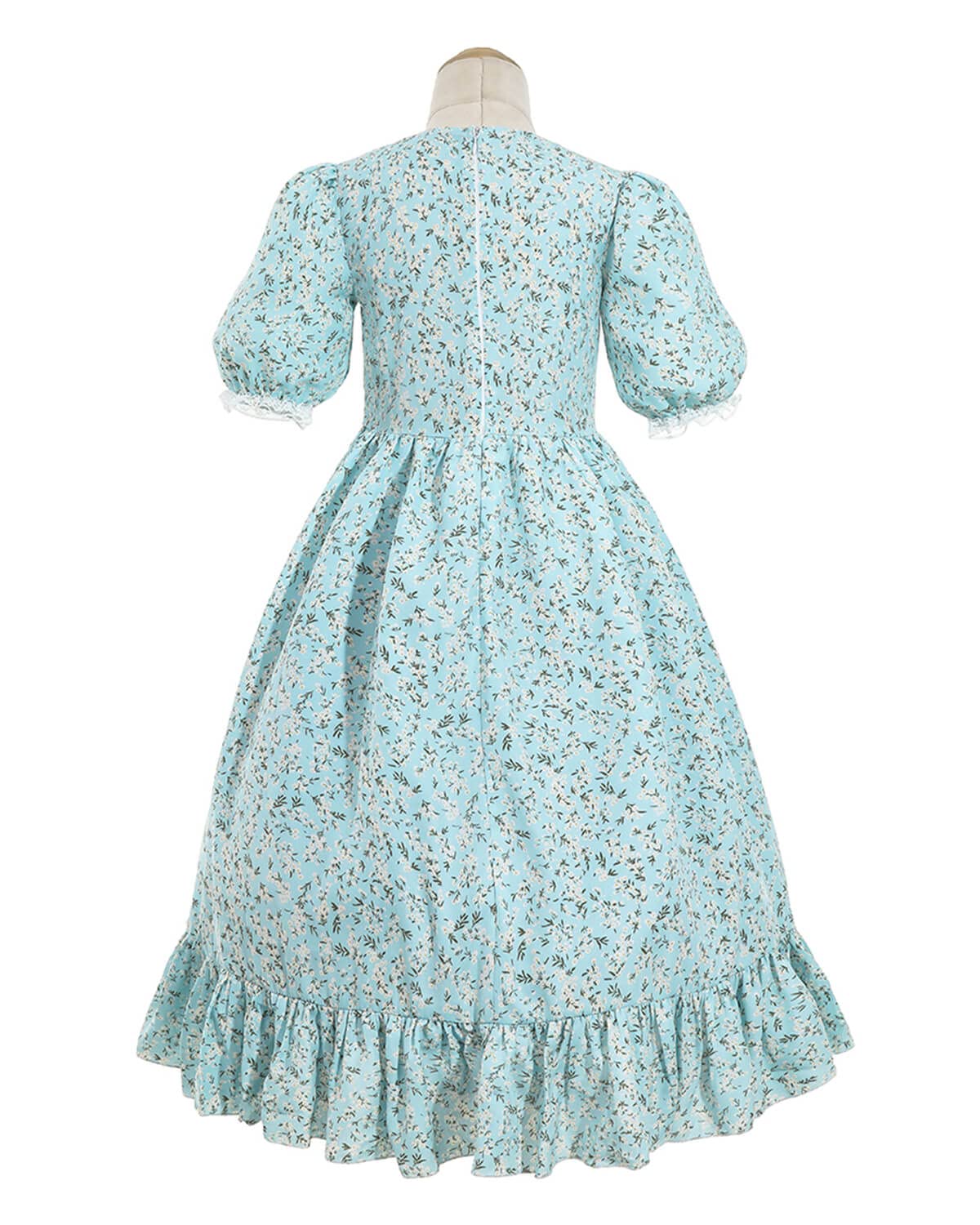 Nuoqi Pioneer Dresses For Girls Prairie Girl Dress Colonial Girl Costume 10-12 Light Blue