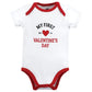 Hudson Baby Unisex Baby Cotton Bodysuits, Valentine Heartbreaker, 9-12 Months