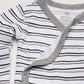 Honestbaby Unisex Baby 3-Pack Organic Cotton Long Sleeve Side-Snap Kimono Bodysuits And Toddler T Shirt Set, Sketchy Stripe, 0-3