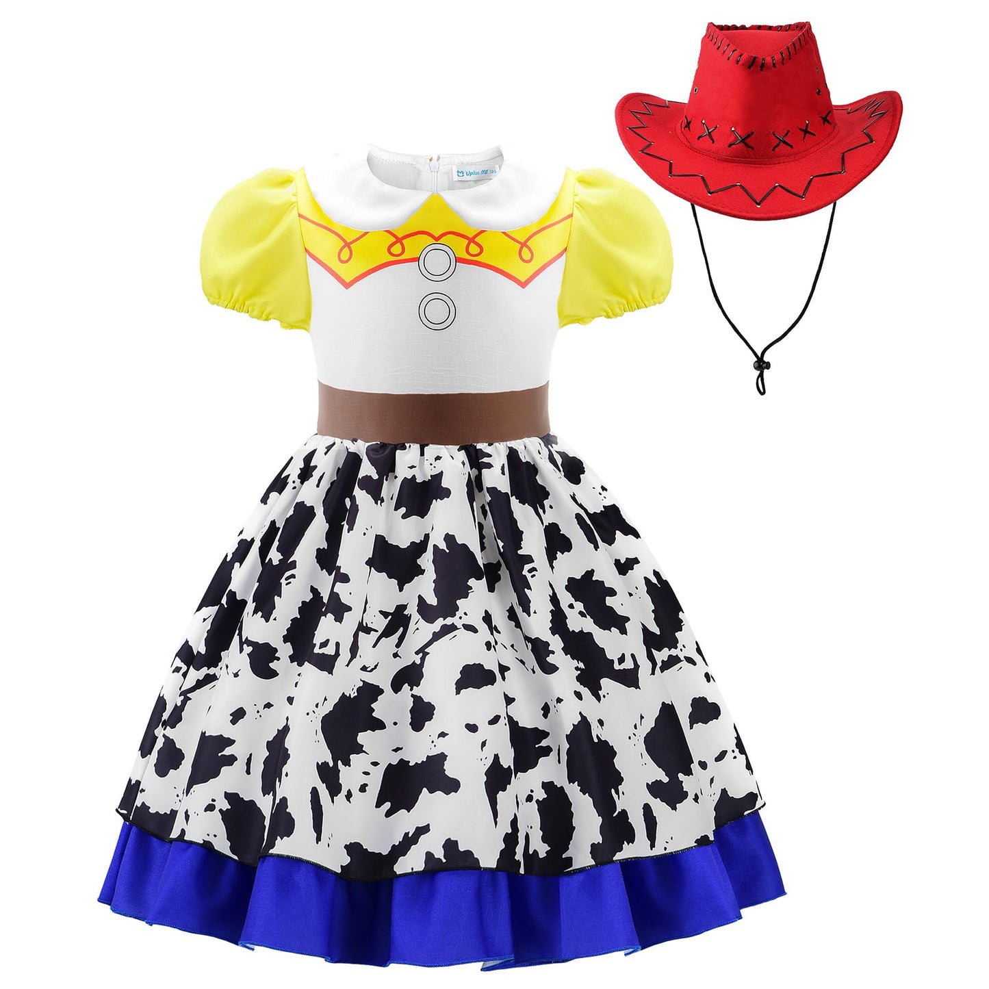 Uplus Me Cowgirl Costume Girls Cowgirl Dress Jessie Costume Halloween Party Princess Dress Up Outfit With Red Cowboy Hat (9-10 Y