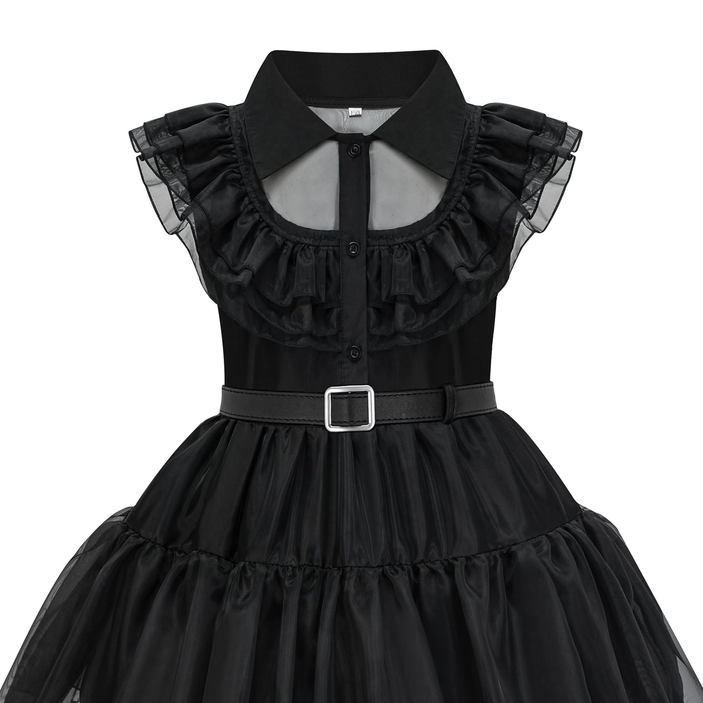 Gz-Laopaitou Black Wednesday Costume Girls Dress For Kids Wednesday Family Costumes Halloween Cosplay Party Dress 4-5Y