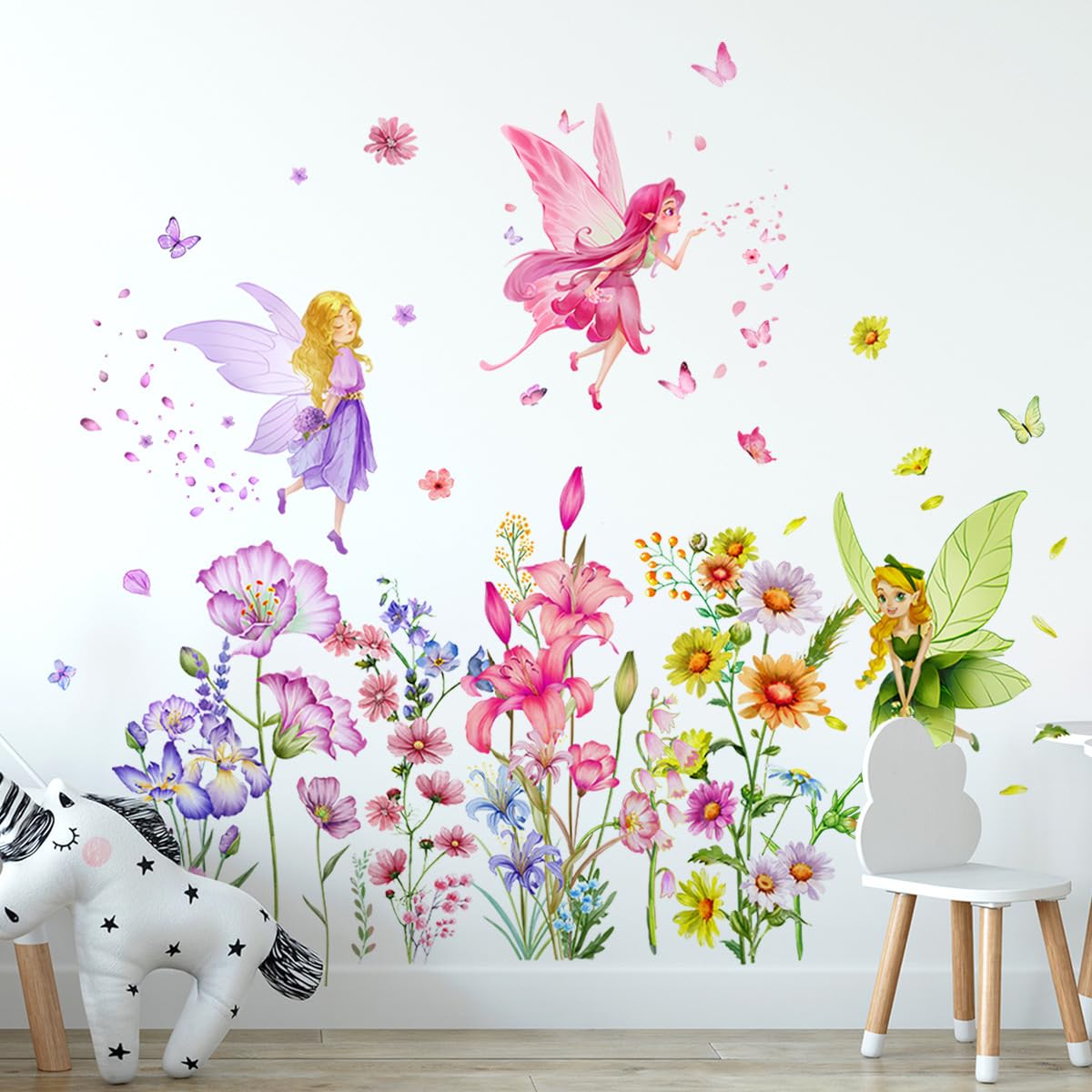 Supzone Flower Fairy Wall Stickers