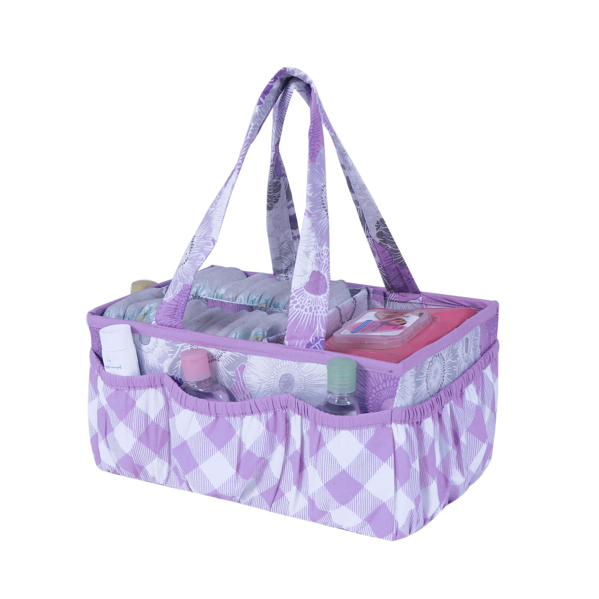 Bacati  Watercolour Flower Kids Storage Items, PurpleGrey