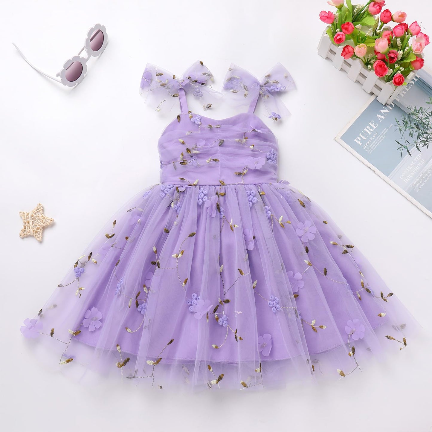 Imekis Fairy Dresses For Girls: 3Rd 4Th Birthday Cake Smash Toddler Graduation Dress Kids Baby Easter Dress Tea Party Flower Gir