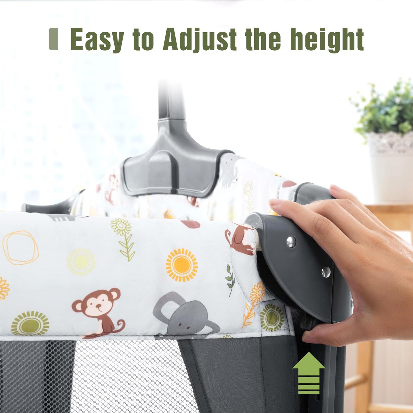 Soobaby 5 In 1 Infant Newborn Baby Crib,Baby Bassinet Bedside Cribs,Pack And Play And Changing Table,Portable & Music Box,Portab