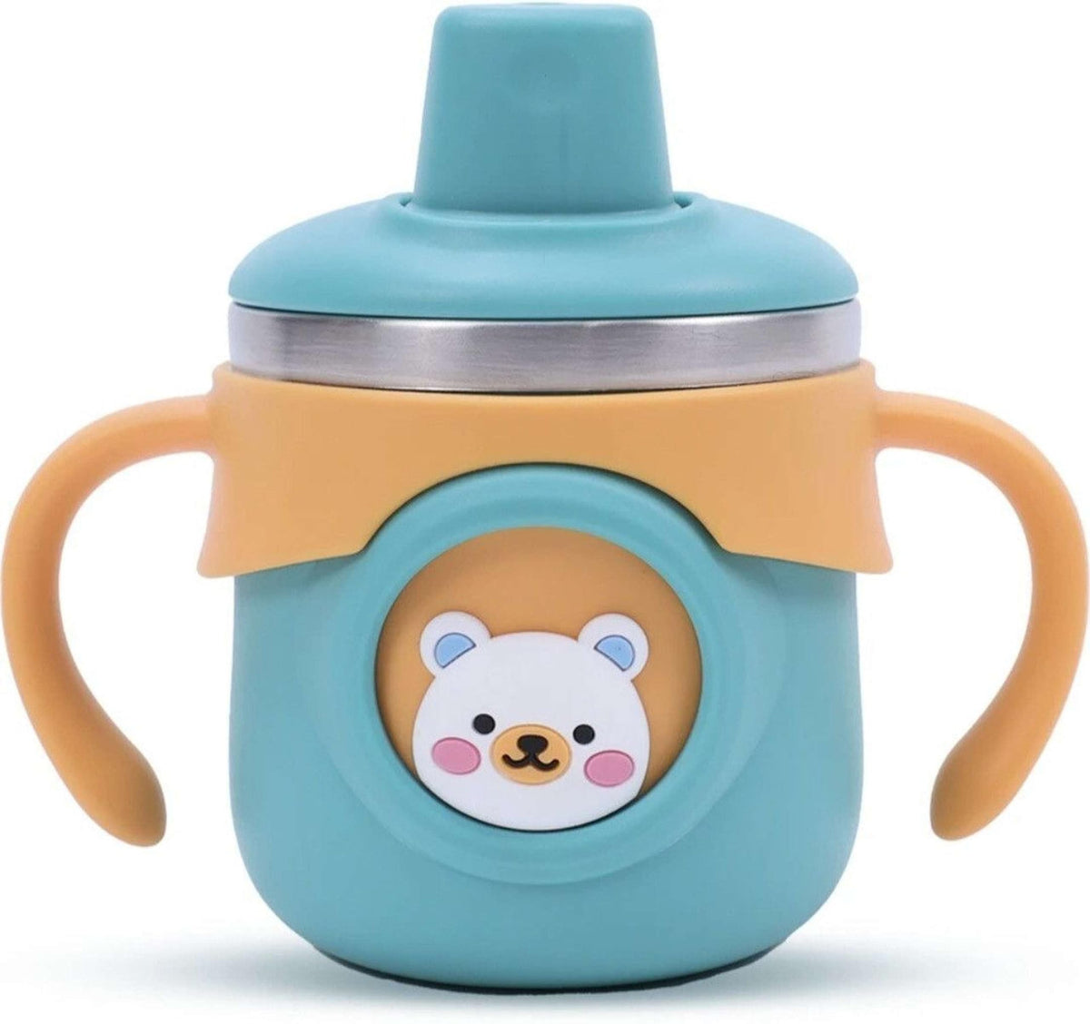 Baby Sippy Cup with Dual Handles, Stainless Steel, Teal,Pack of 1