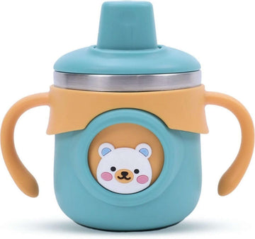Baby Sippy Cup with Dual Handles, Stainless Steel, Teal,Pack of 1