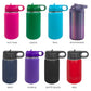 The Crafty Engineer Big Sister Big Brother Kids Water Bottle, Engraved Design With Flip Top Lid (Navy)