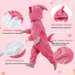Lolanta Shark Costume Kids Shark Outfit One Piece Animal Bodysuit For Kids Halloween Fancy Dress (Rose Red, 6-7 Years)