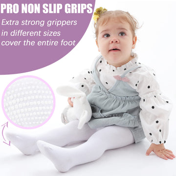 Baby Girl Tights Non Slip Baby Tights 0-3 Months Girl Warm Cotton Leggings Seamless Pantyhose Non-Skid Grip For Newborn Infant 2