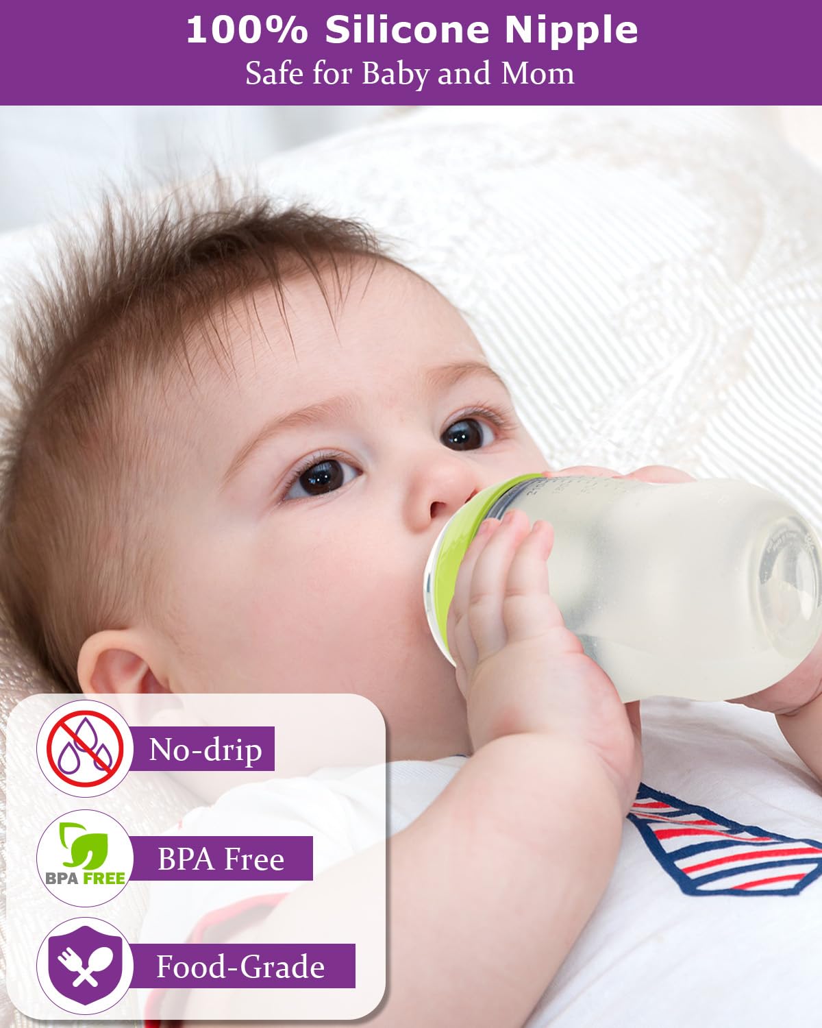 Sippy Spout Nipples For Comotomo Baby Bottles,100% Soft Silicone Sippy Cup Nipples,Variable Flow Conversion Nipple,6+ Months,4 C