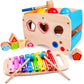rolimate Hammering Pounding Toys Wooden Educational Toy Xylophone Shape Sorter, Birthday Gift for 1 2 Years Boy Girl Baby Toddle