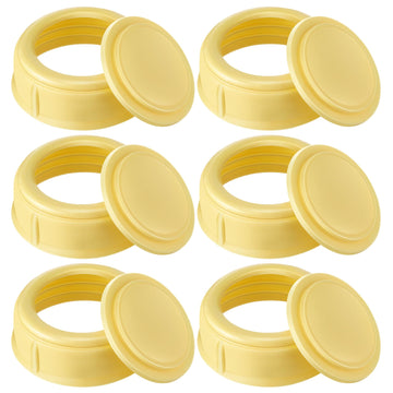 HappyAlley 6 Pack Nipple Rings Compatible with Medela Baby 5oz & 8oz Plastic & Glass Bottles, Collar Rings Compatible with Medel