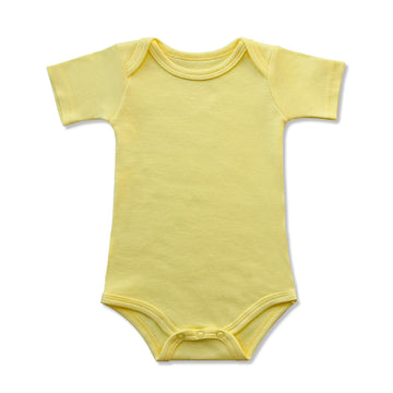 Gleaming Grain Baby Yellow Onsies 100% Cotton Short Sleeve Baby Bodysuits Solid Color Infant Bodysuits For Newborn Baby 3-Pack (