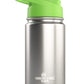 Kids Water Bottle - 12oz Stainless | Leak Proof With Straw & Handle | 24 Hours Cold | Insulated, Double Wall Stainless Steel | E
