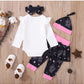 Aslaylme Baby Girl New Year Outfit Newborn 1St New Year Clothes First New Year Bodysuit (White-Long,3-6 Months)