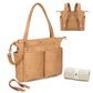 Miss Fong Leather Diaper Tote Backpack - Large Diaper Bag With 11 Organizers, Changing Pad, Stroller Straps, 4 Insulated Pockets