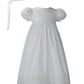 100% Cotton Dress Christening Gown Baptism Gown With Lace Border (24 Month (26-28 Lbs)) White