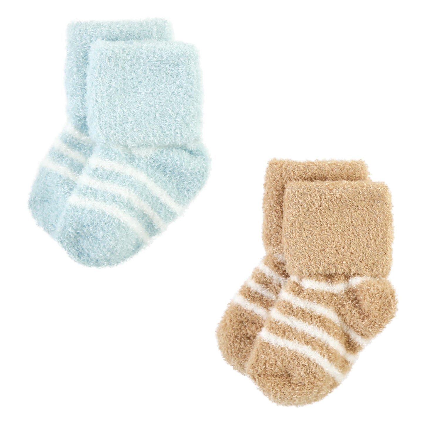 Hudson Baby Unisex Baby Cotton Rich Newborn And Terry Socks, Navy Mint Stripe, 12-24 Months