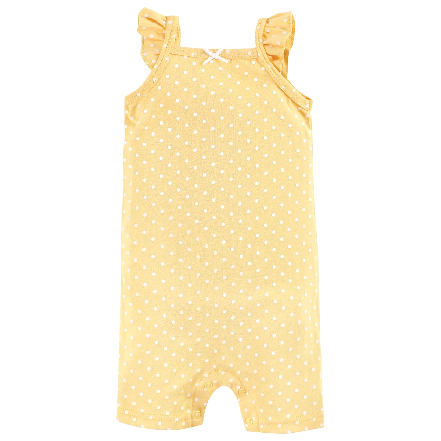 Hudson Baby Unisex Baby Cotton Rompers, Sunflower, 9-12 Months