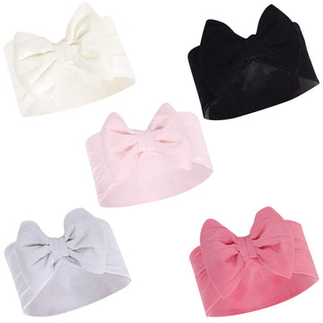 Hudson Baby Unisex Cotton And Synthetic Headbands, Cream, 0-24 Months