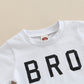 Newborn Baby Boy Clothes Summer Short Sleeve T-Shirt Tops Solid Color Shorts 3 6 9 12 18 Months Boy Casual Outfits (Bro White, 3