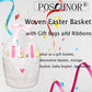 Poschnor Easter Gift Basket Empty With Gift Bags And Ribbons, Easter Bunny Basket, Small Woven Rope Baskets For Organizing, Bask