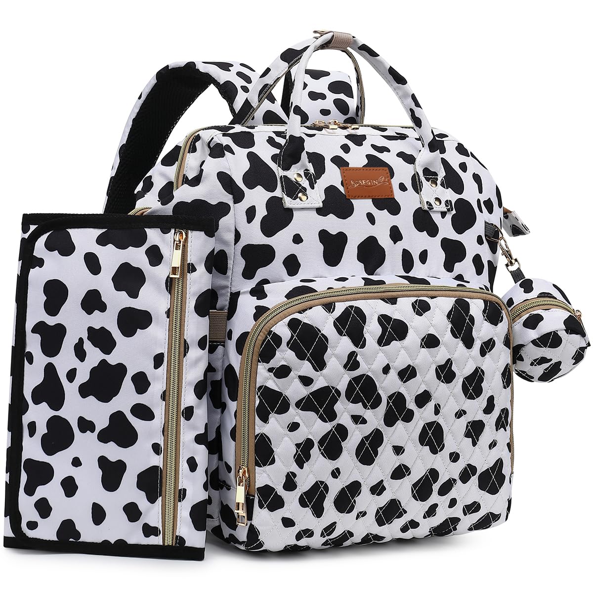 Rosegin Diaper Bag Backpack With Changing Pad, Pacifier Case, Baby Bag For Boy Girl Toddler - Large, Stylish, Waterproof Travel