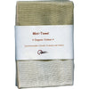 Nawrap Organic Cotton Mini Towel - 4 Ply - 10 X 10 In - Green X Ivory